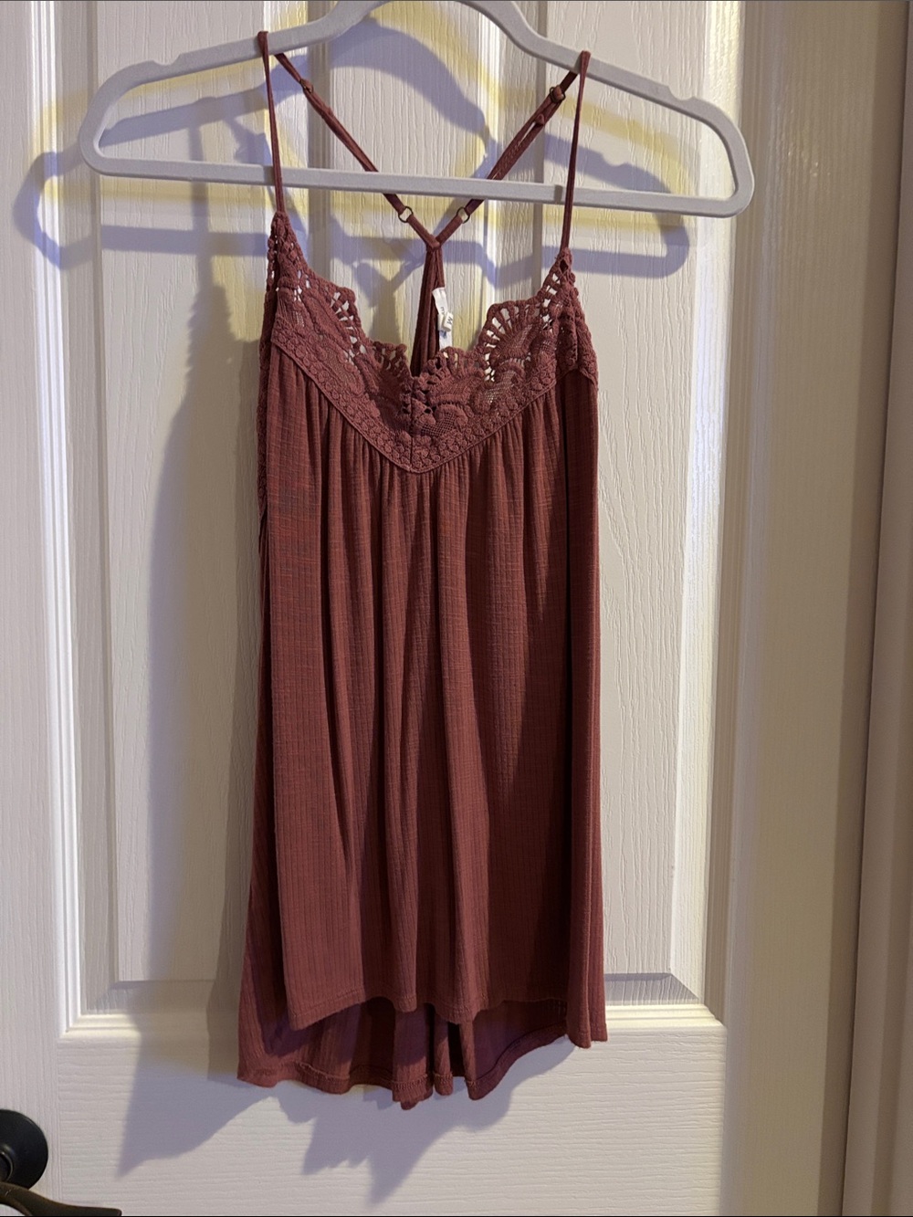 Maurices Mauve Lace-Trim Spaghetti Strap Cami